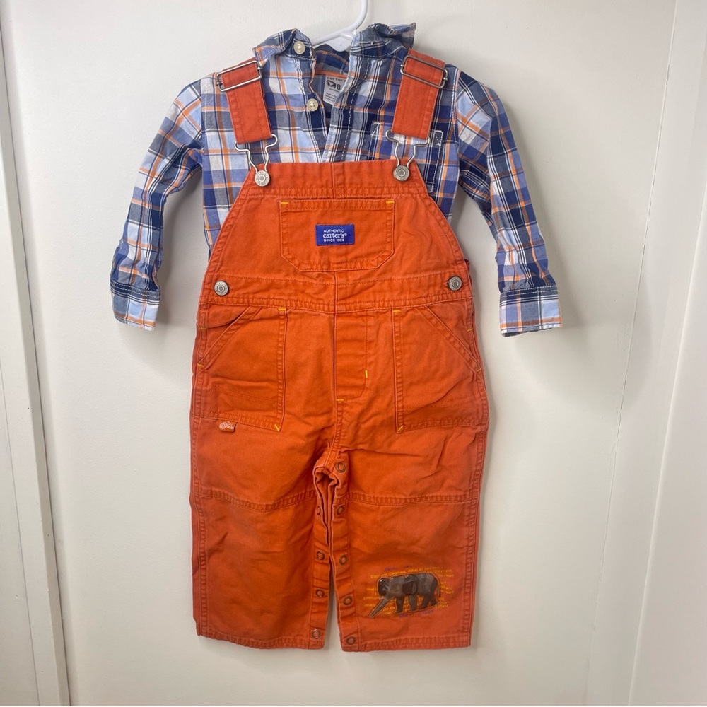 VTG Eric Carle Carter’s Washed Orange Overalls 18-24M